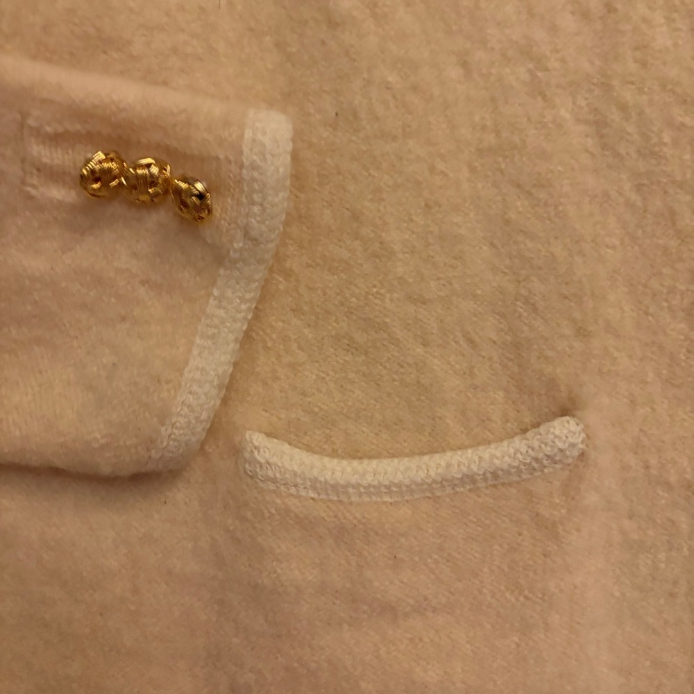 Karen Scott Cream Knit Cardigan Sweater Gold Button Detail Women's XL‎ - Picture 3 of 5